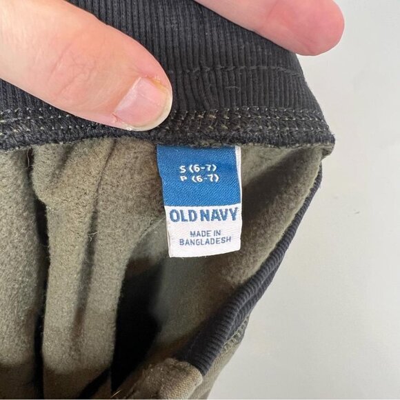 Old Navy Kids Boys Size Small Green Camo Jogger Trackpants Drawstring Fleece - Picture 8 of 9